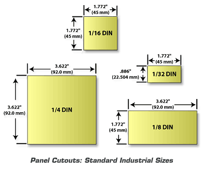 Temperature Controller: Cutouts of Standard DIN for Panel Meters